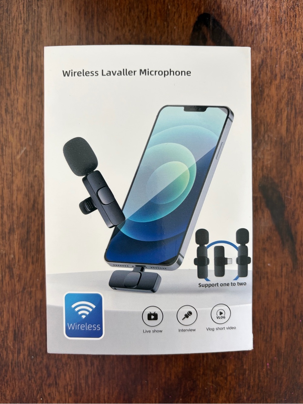 Wireless Lavalier Microphone Clip-On - Black